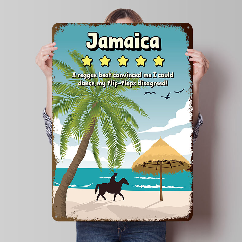 Travel Accessories For Jamaica - Póster Metálico de Jamaica con Diseño