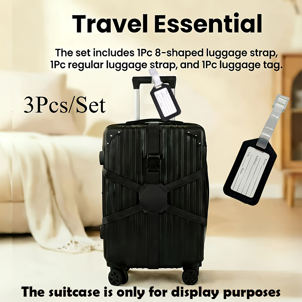 Travel Accessories Luggage Straps - Juego de 3 piezas (2 correas