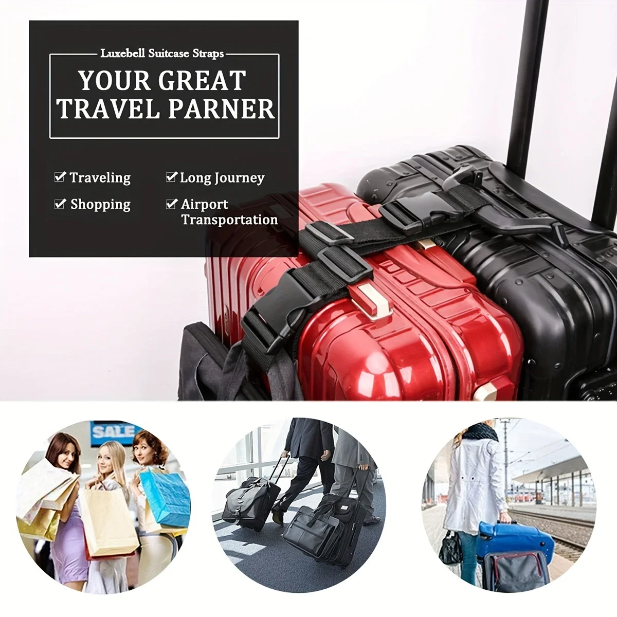 Correas ajustables simples par - Travel Accessories Luggage Straps reseña y precio