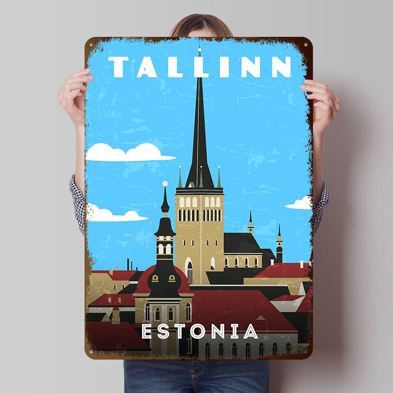 Póster de viaje retro de Eston - Travel Accessories For Europe reseña y precio