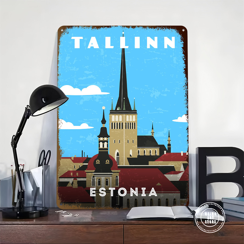 Póster de viaje retro de Eston - Travel Accessories For Europe reseña y precio