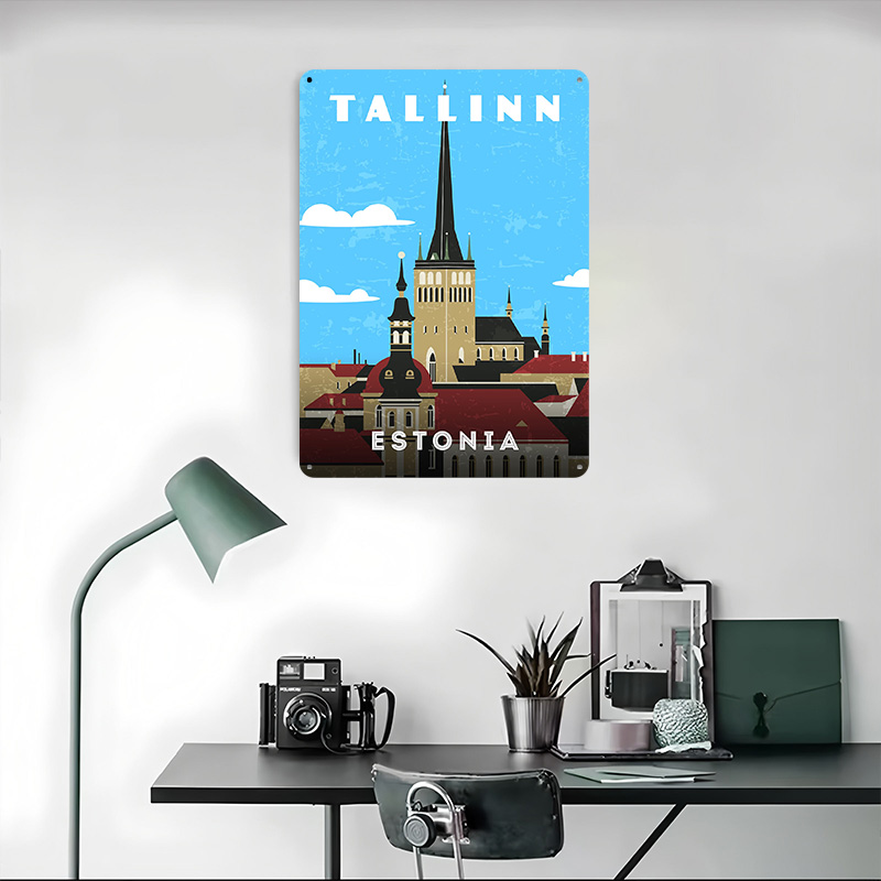 Póster de viaje retro de Eston - Travel Accessories For Europe reseña y precio